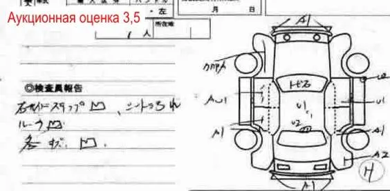 Аукционный лист с оценкой 3.5